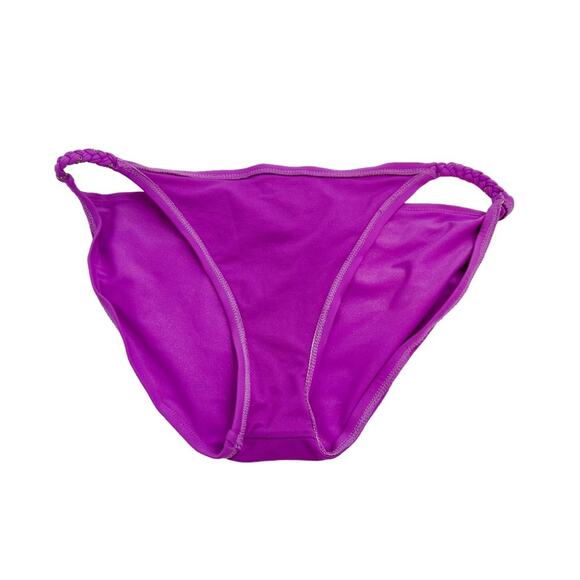 Xhilaration Purple With Gold Sheen & Metal Braided Side Detail Bikini Bottom, L - Picture 4 of 9